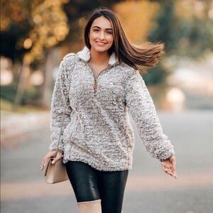 BLUE HAIR frosty Fuzzy pullover size XS